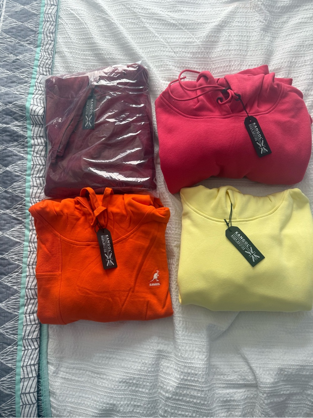 Kangol Orange, Red, Burgundy and Yellow Hoodie Bundle